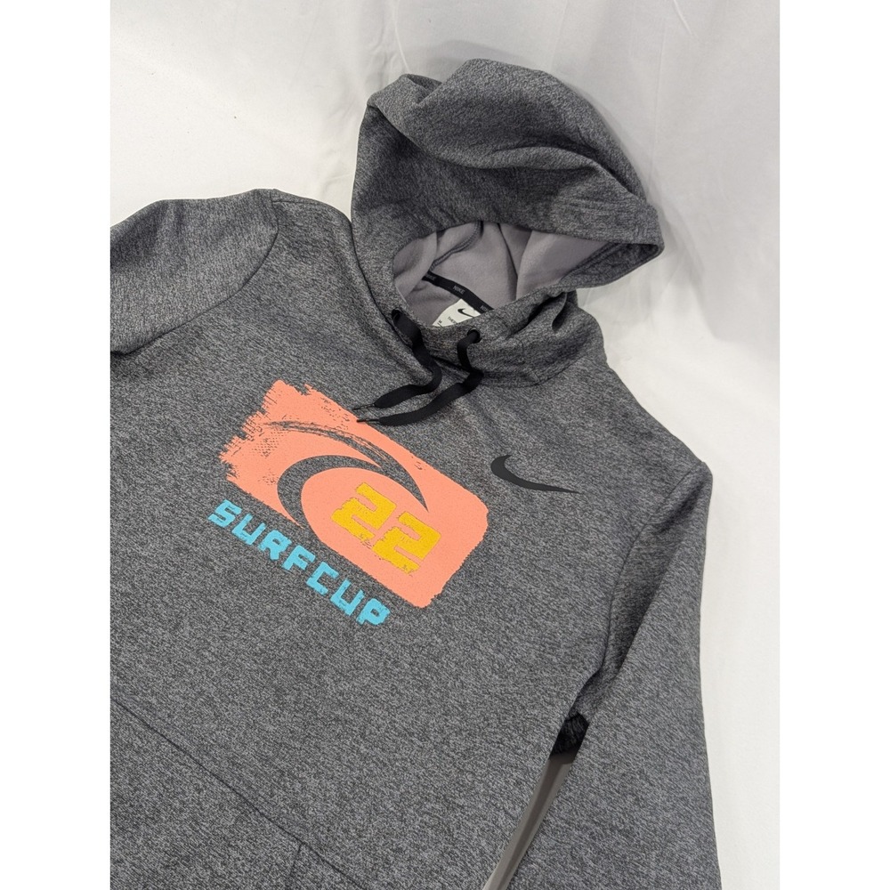 Nike Therma-Fit Heathered Gray Pullover Hoodie Mock Neck Men's Medium Excellent